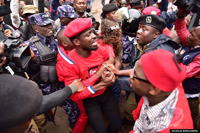 Image result for Uganda police brutality Bobi Wine
