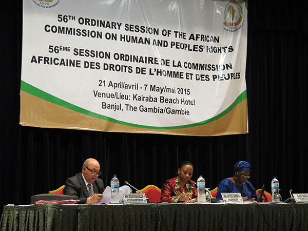 Ordinary Session of the ACHPR is meeting in the West African city of Banjul in the Gambia