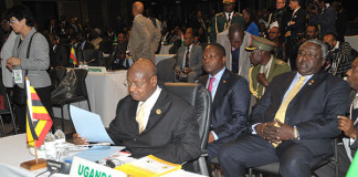 President Museveni and the Uganda delegation.