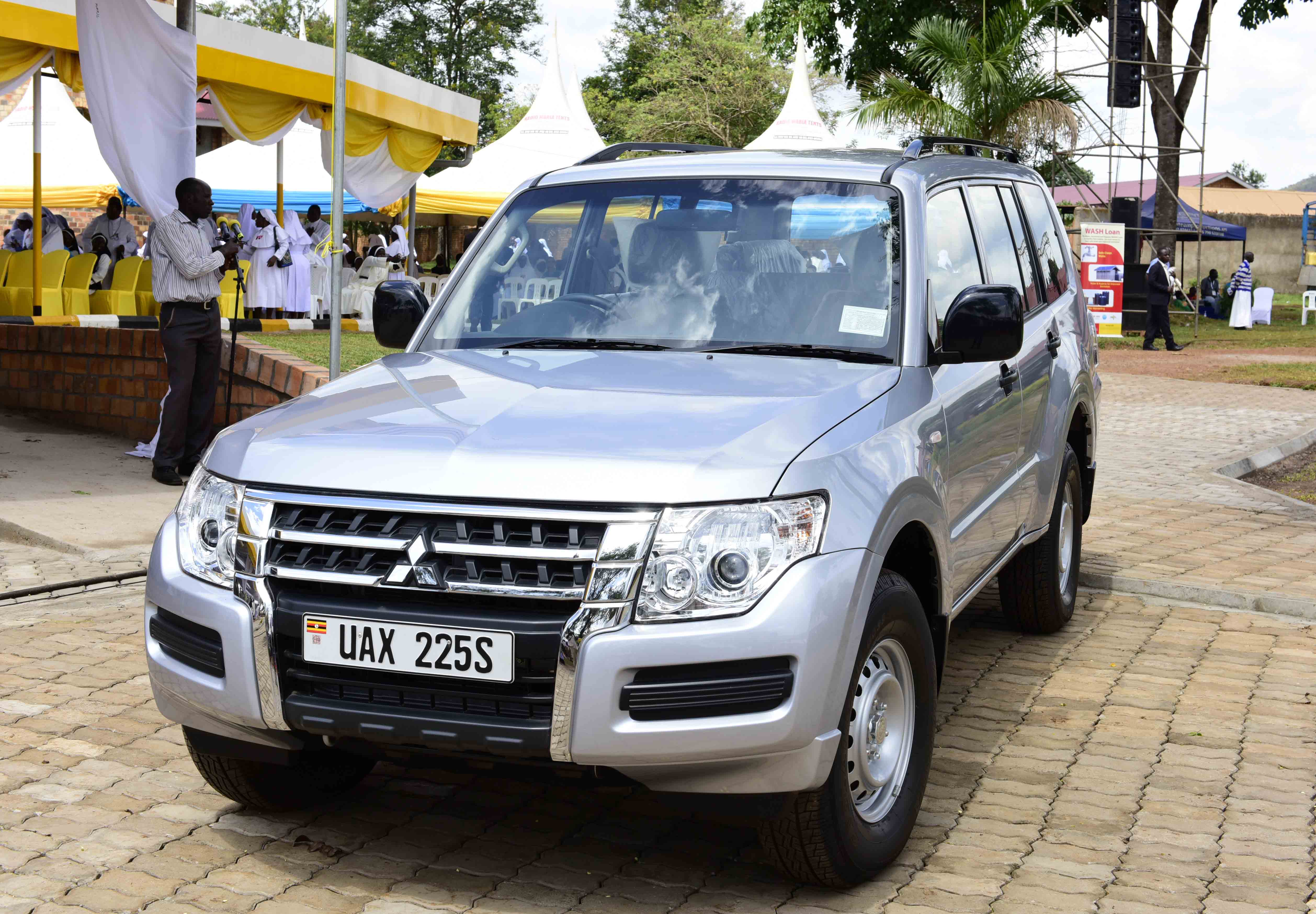 The new Pajero donated to the Bishop-elect Vincent Kirabo