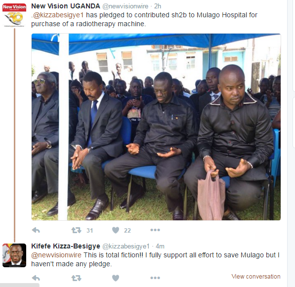 Kifefe Kizza Besigye using his verified twitter handle @kizzabesigye1 has bashed New Vision for misinforming the masses 