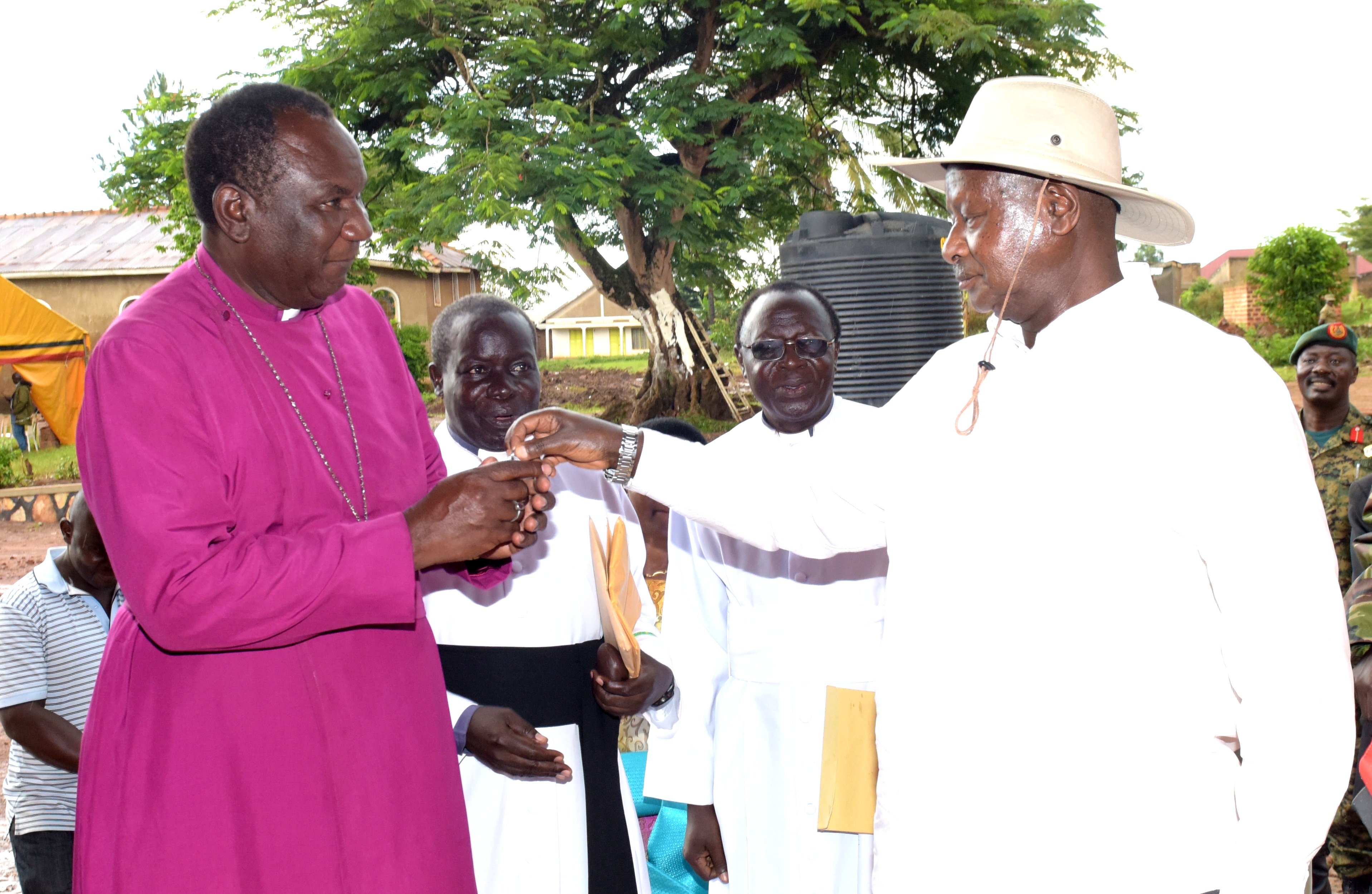 President Museveni hands over the keys of the new church
