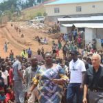 Rwanda Minister for Disaster Management and Refugee Affairs Seraphine Mukantabana and UNHCR officials visit refugees