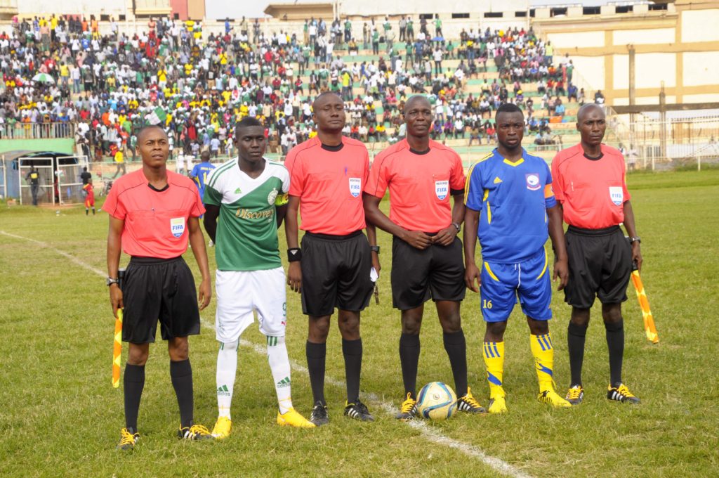 Shaban Muhammed (2nd left) skippers an Onduparaka side that formed the bulk of the West Nile Select team, who shocked Cranes 1-0 in an exhibition match.