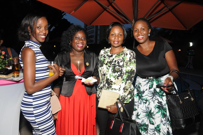 Aggie Asiimwe Konde, Managing Director NTV  (2nd right) is flanked by eager female mentees