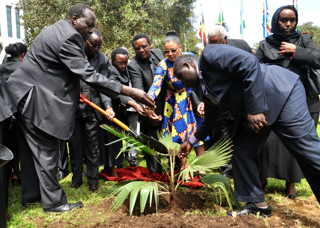 A section of Members at the tree-planting ceremony in honour of the late Hon Hafsa Mossi