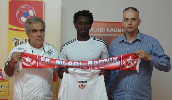 Sepuya Eugene, after signing a contract with Serbian Super league team, FK Mladi Radnik Pozarevac.