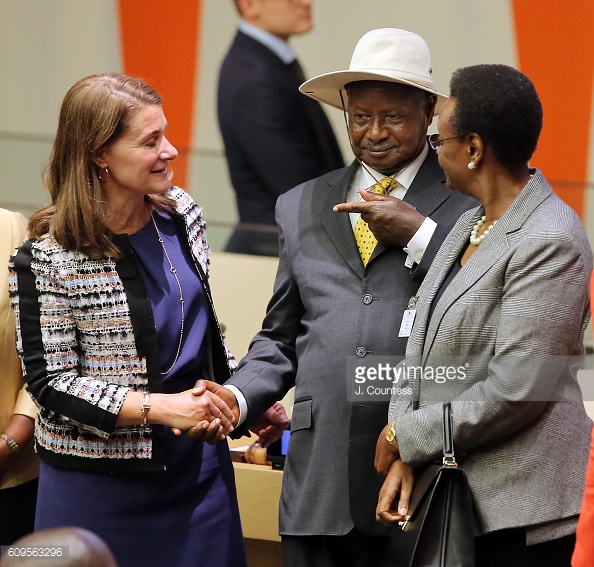 President Museveni and wife Janet with Melinda Gates