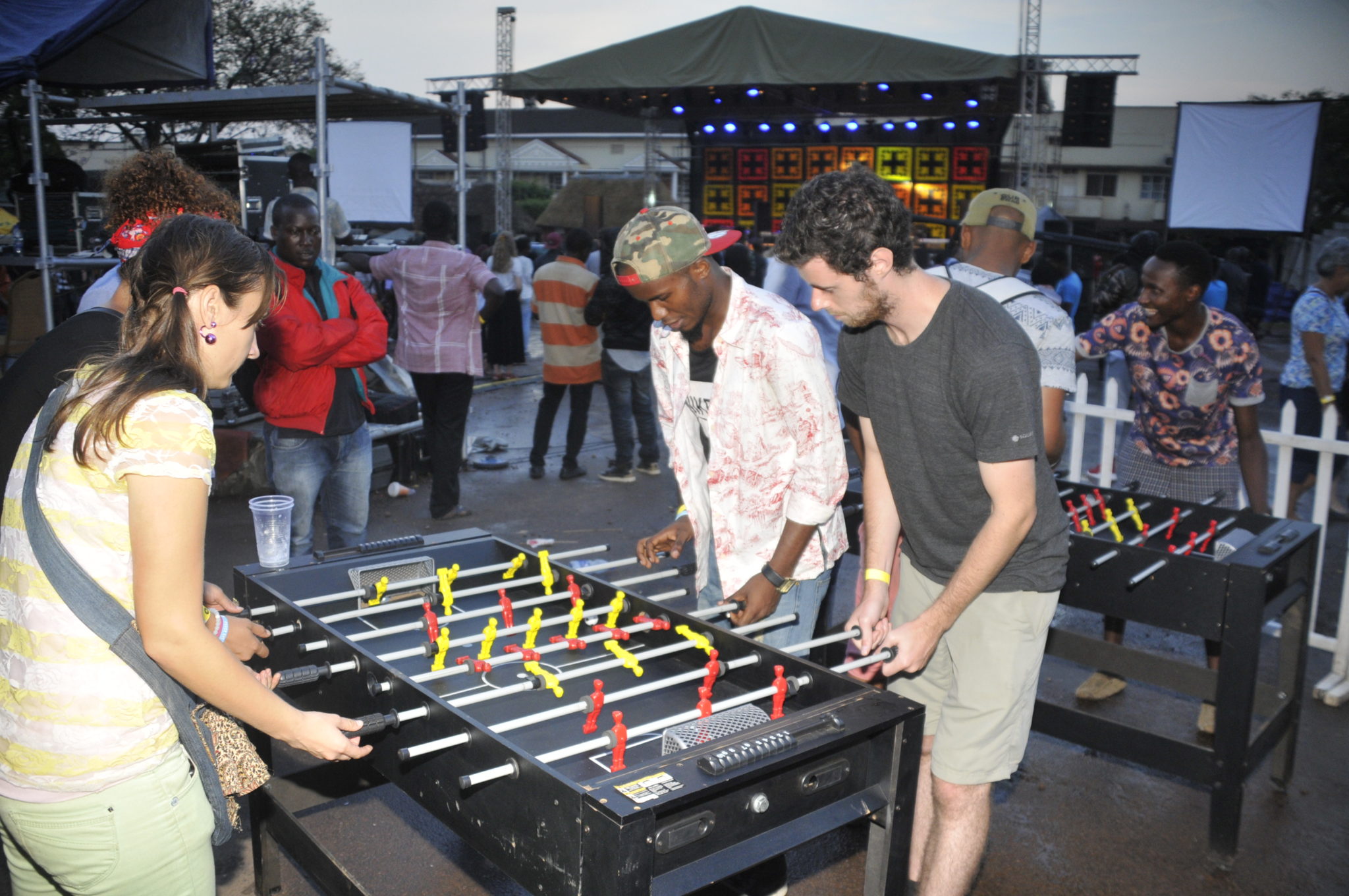 Revellers-playing-foosball-at-the-Bell-tent