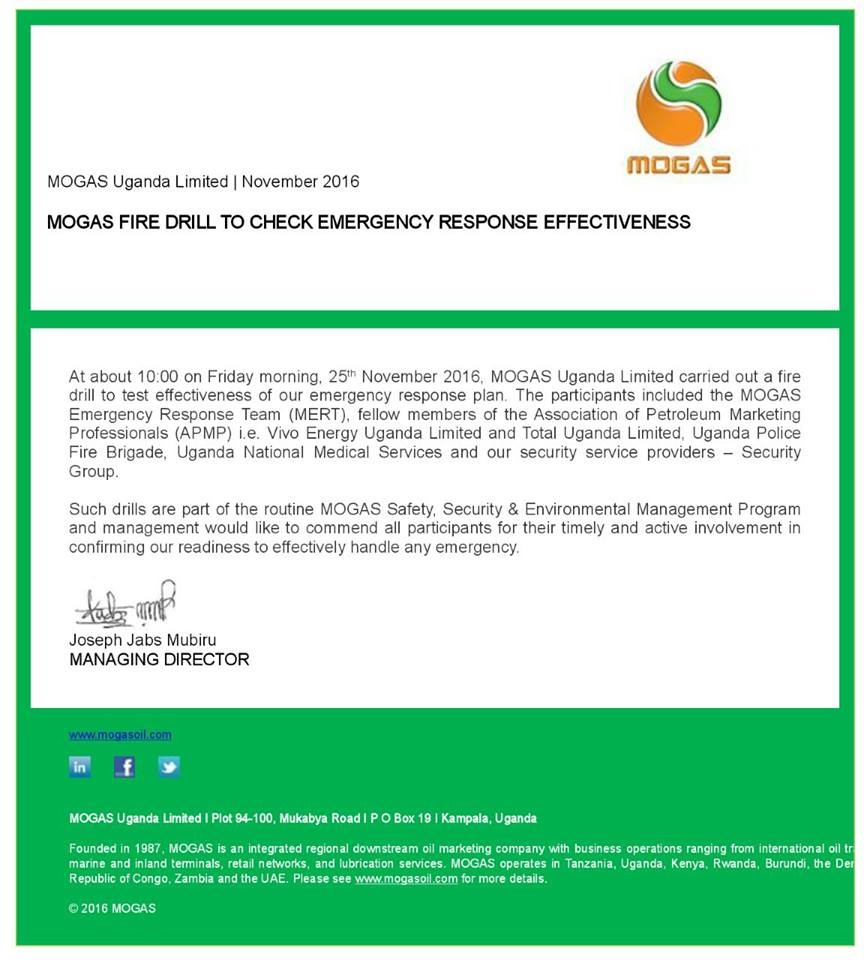 CLEARED AIR: The MOGAS statement made after the 'petrol leak scare'.