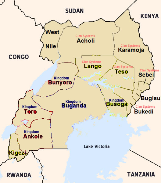 Uganda Tribes Map