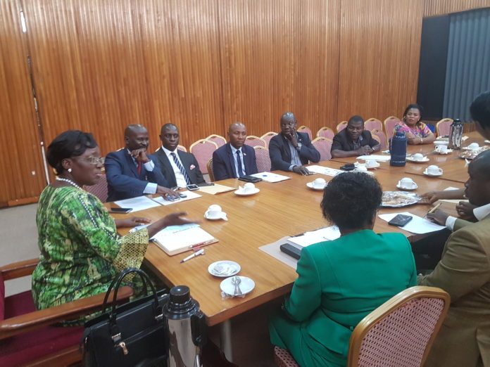 Kadaga briefs the delegation attending UNAA 2017 in Miami, Florida