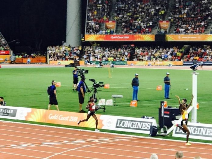 chesang crosses the line