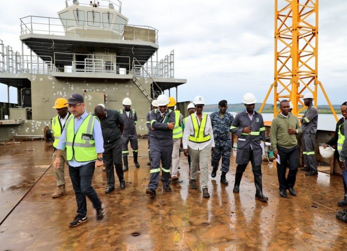 Kagina inspecting MV Sigulu in May
