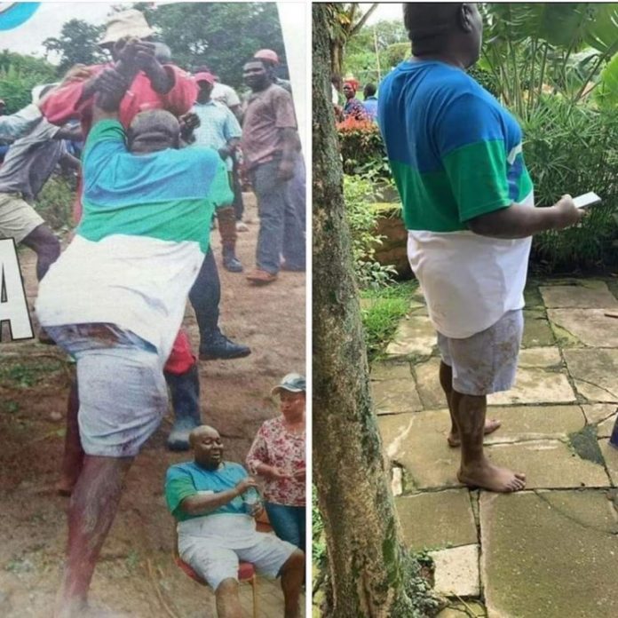 kirumira in shorts trying to defend himself