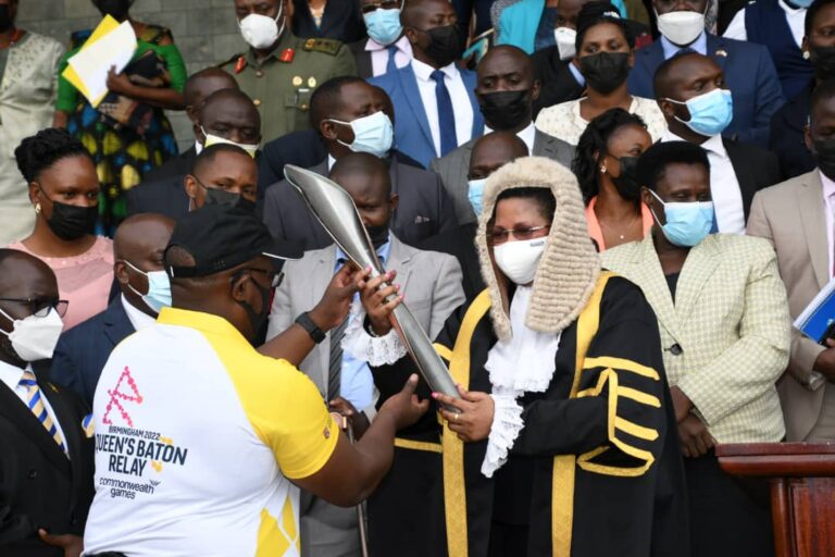 Deputy Speaker Anita Among receives Commonwealth Games Baton