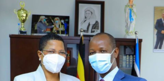 Speaker Among and MP Ssemujju.