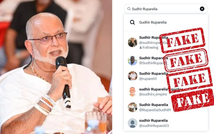 Screenshots-of-fake-X-accounts-impersonating-businessman-Sudhir-Ruparelia