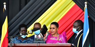 Speaker Anita Among swearing in.