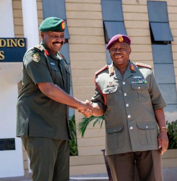 Gen. Muhoozi Kainerugaba and Gen. Rudzani Maphwanya, Chief of the South African National Defence Force.